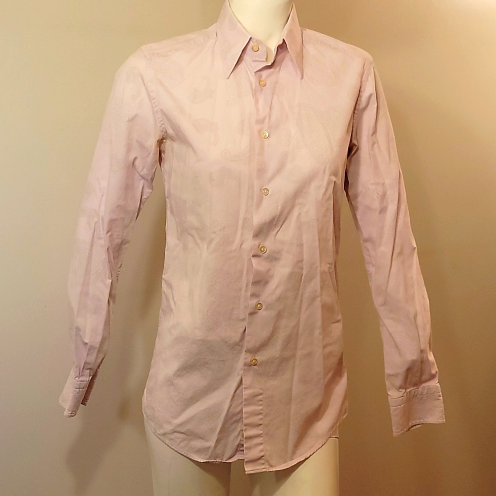 Pale pink paisley dress shirt